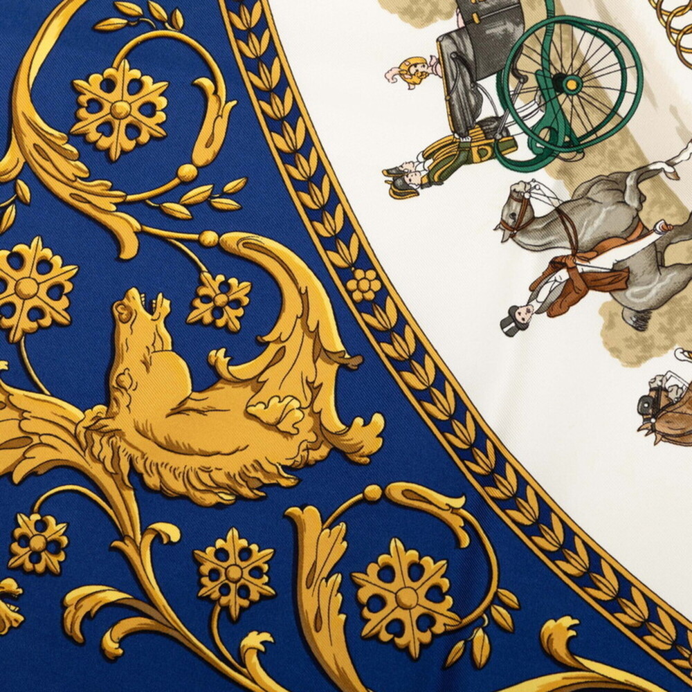 Hermes Carre 90 La Promenade de Longchamps (A Walk to Longchamp) Scarf/Muffle... - Picture 3 of 6